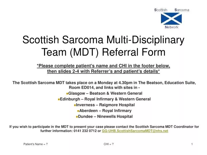 scottish sarcoma multi disciplinary team mdt referral form