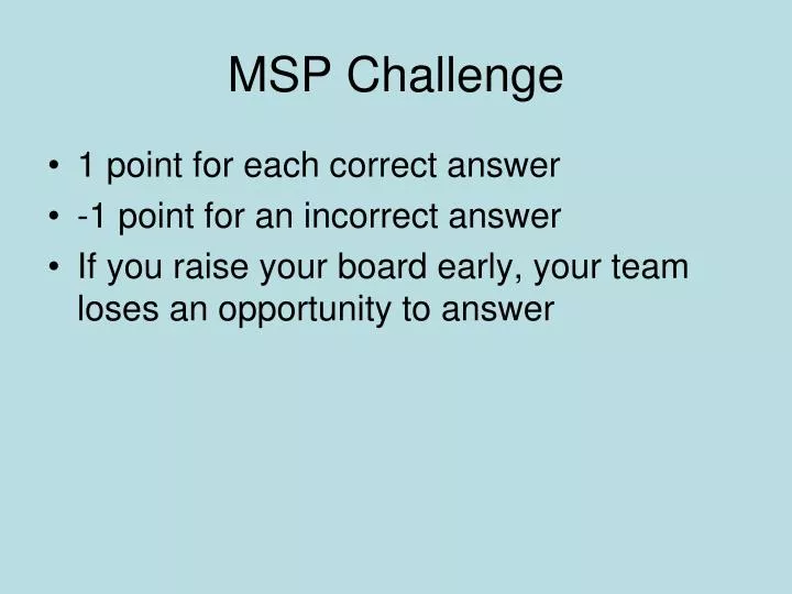 msp challenge
