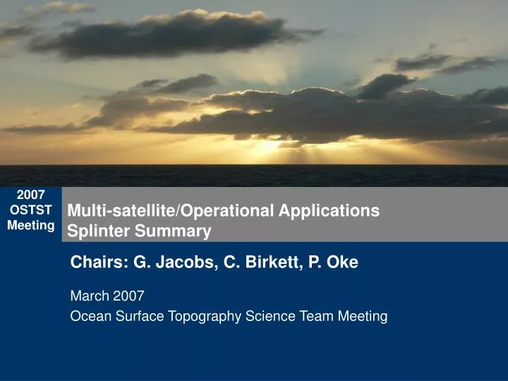 multi satellite operational applications splinter summary