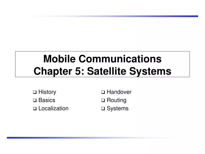 mobile communications chapter 5 satellite systems