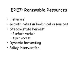 ERE7: Renewable Resources