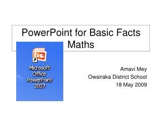 PowerPoint for Basic Facts Maths