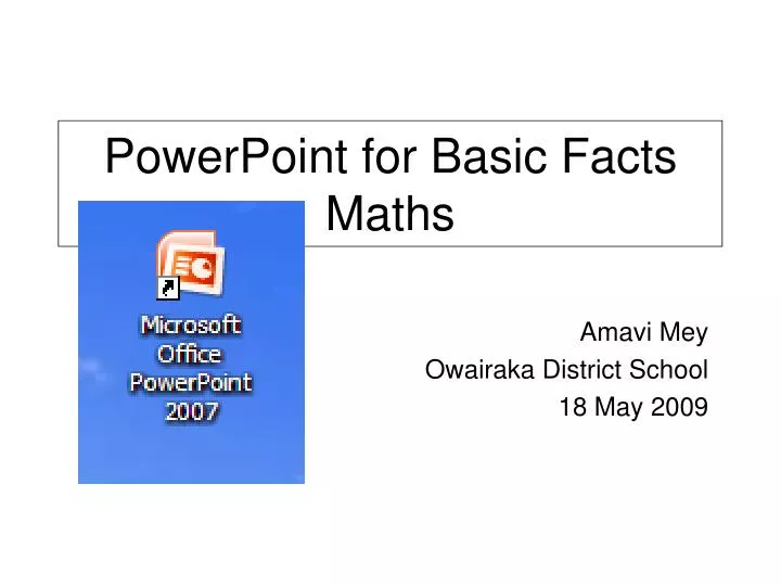 powerpoint for basic facts maths