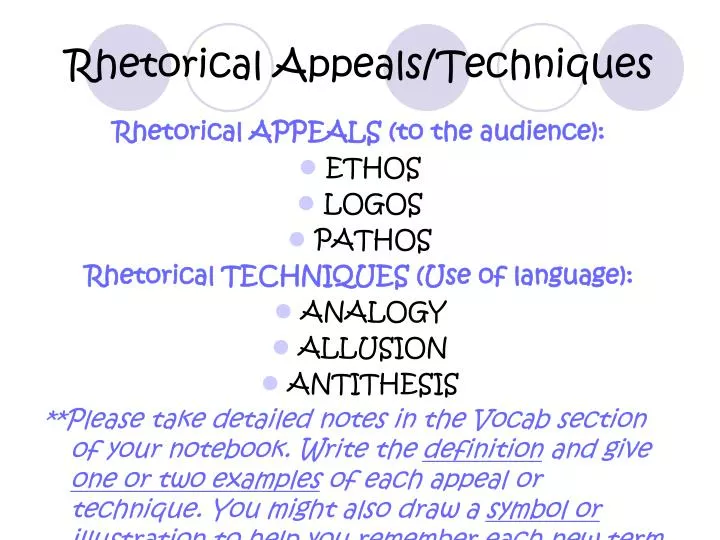 rhetorical appeals techniques