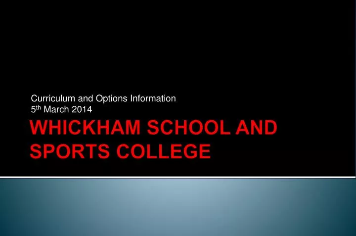 curriculum and options information 5 th march 2014