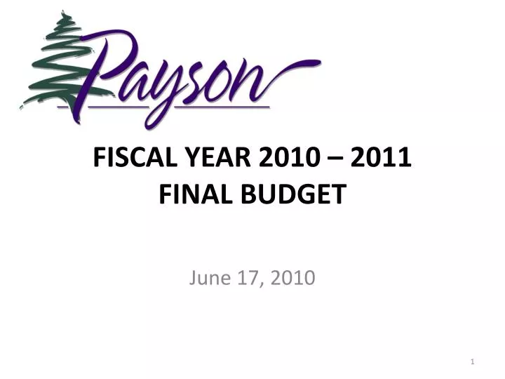 fiscal year 2010 2011 final budget