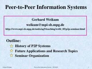Peer-to-Peer Information Systems