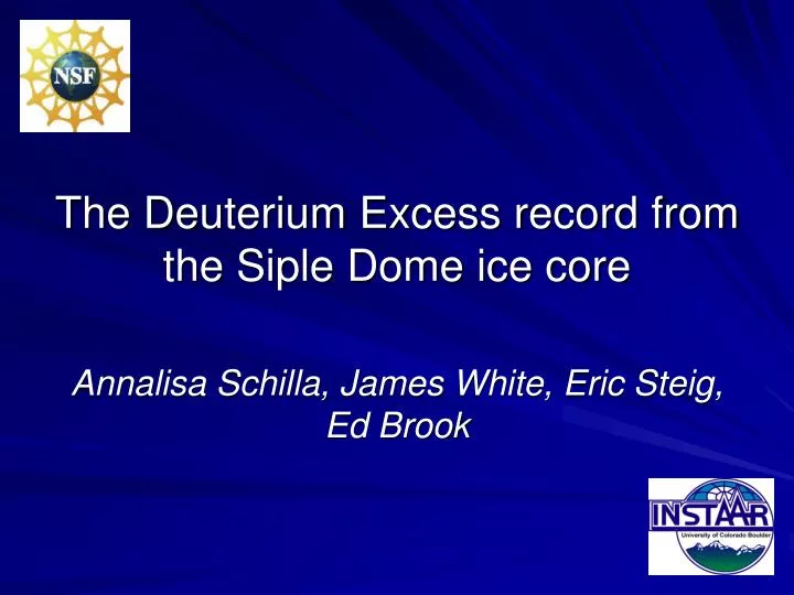 the deuterium excess record from the siple dome ice core