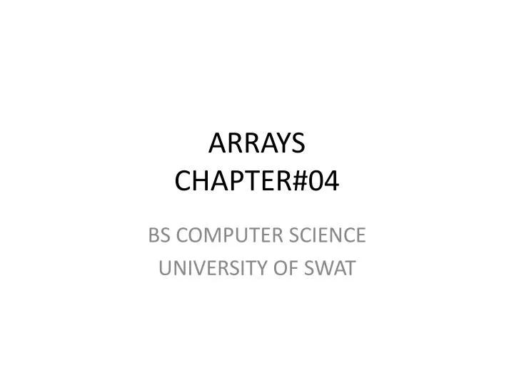 arrays chapter 04