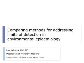 Comparing methods for addressing limits of detection in environmental epidemiology