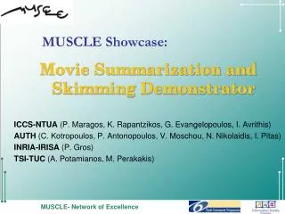 Movie Summarization and Skimming Demonstrator