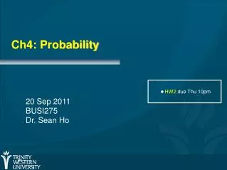 Ch4: Probability