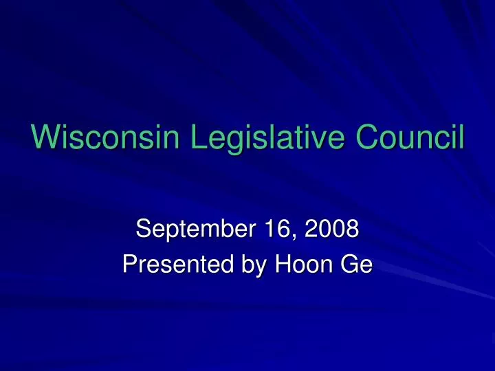 wisconsin legislative council