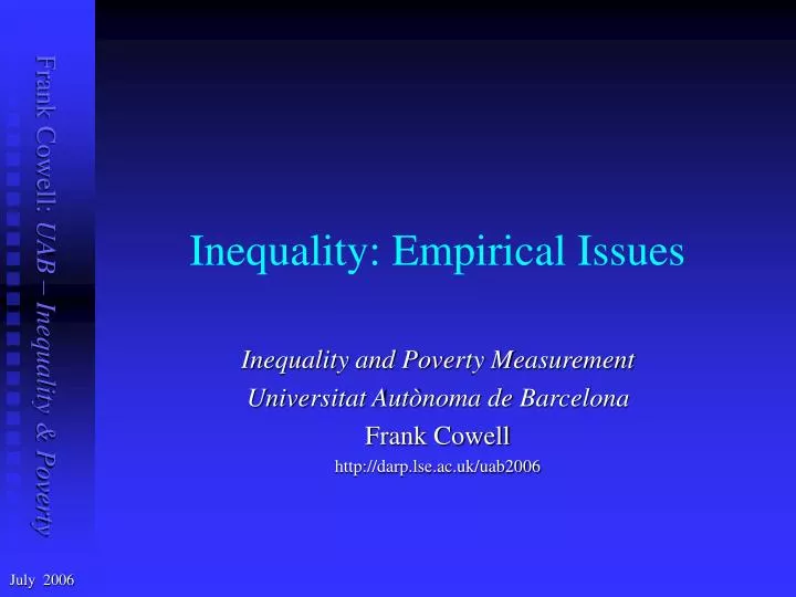 inequality empirical issues