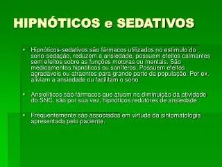 hipn ticos e sedativos
