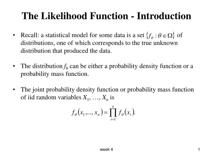 the likelihood function introduction