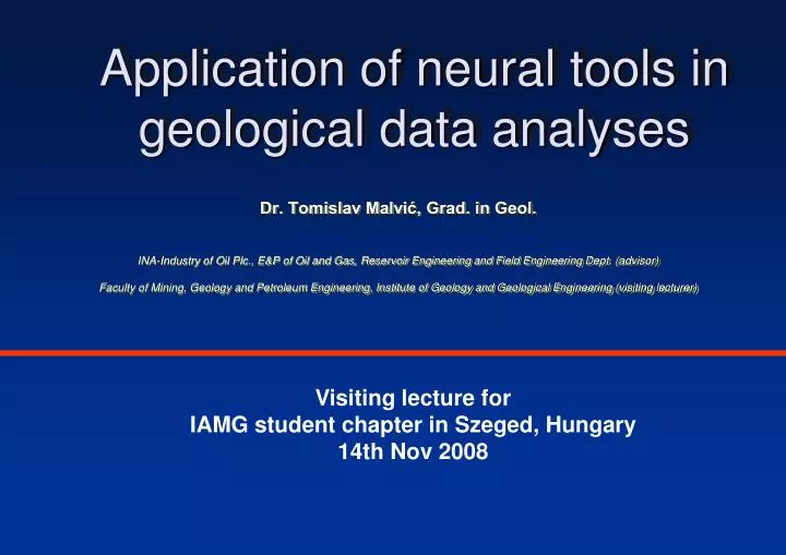 application of neural tools in geological data analyses