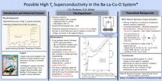 Possible High T c Superconductivity in the Ba-La-Cu-O System* J.G. Bednorz, K.A. Muller