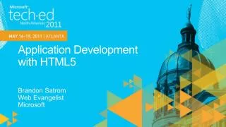 Application Development with HTML5
