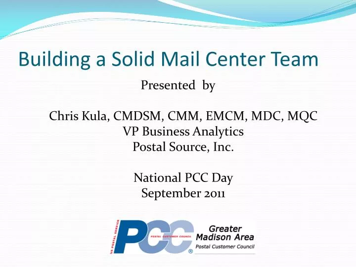 building a solid mail center team