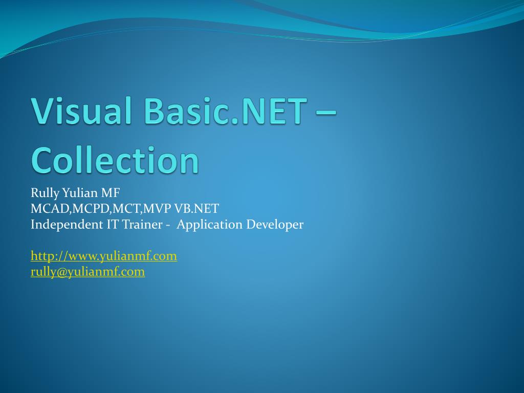 PPT - Visual Basic.NET – Collection PowerPoint Presentation, free ...