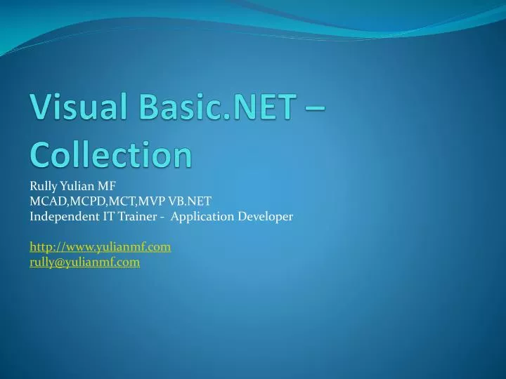 visual basic net collection