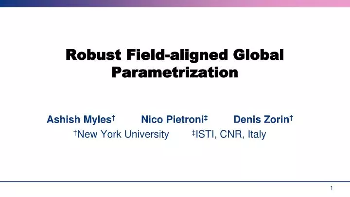 robust field aligned global parametrization