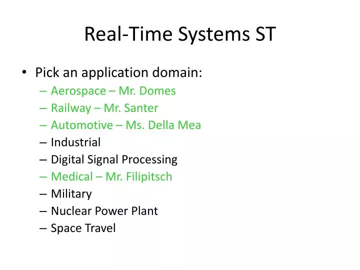 real time systems st
