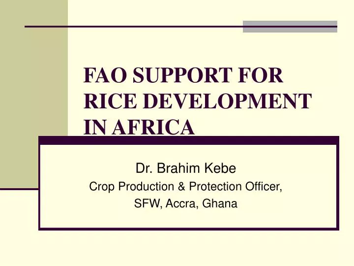 fao support for rice development in africa