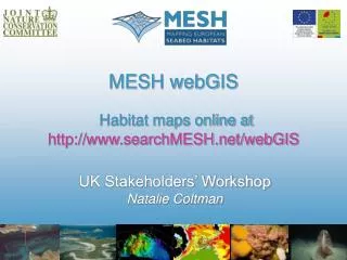 MESH webGIS Habitat maps online at searchMESH/webGIS
