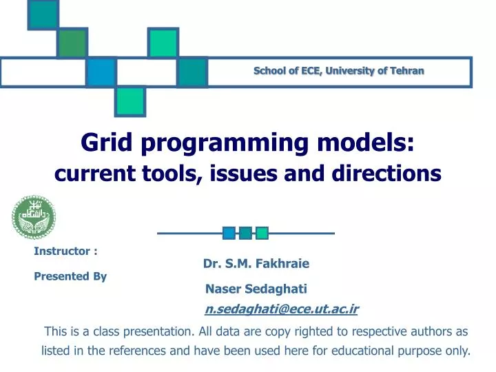 grid programming models current tools issues and directions