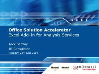 Office Solution Accelerator Excel Add-In for Analysis Services