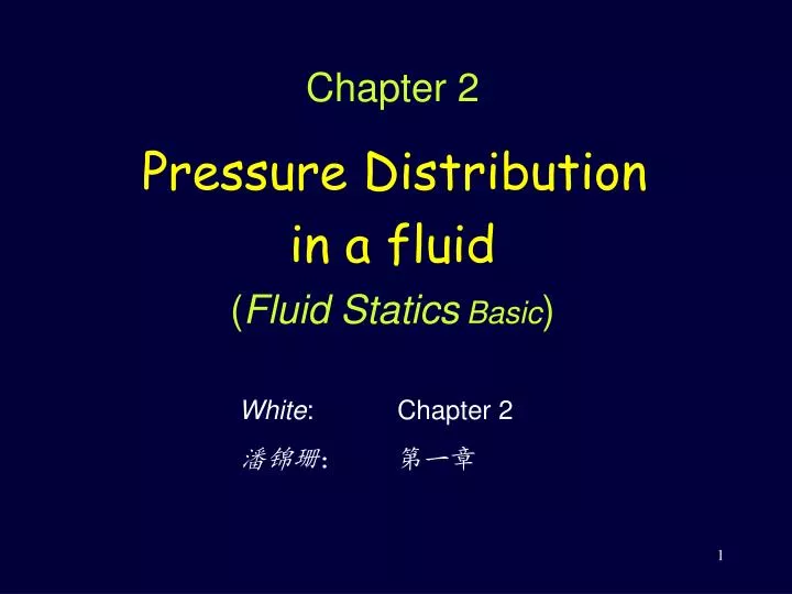 chapter 2 pressure distribution in a fluid fluid statics basic