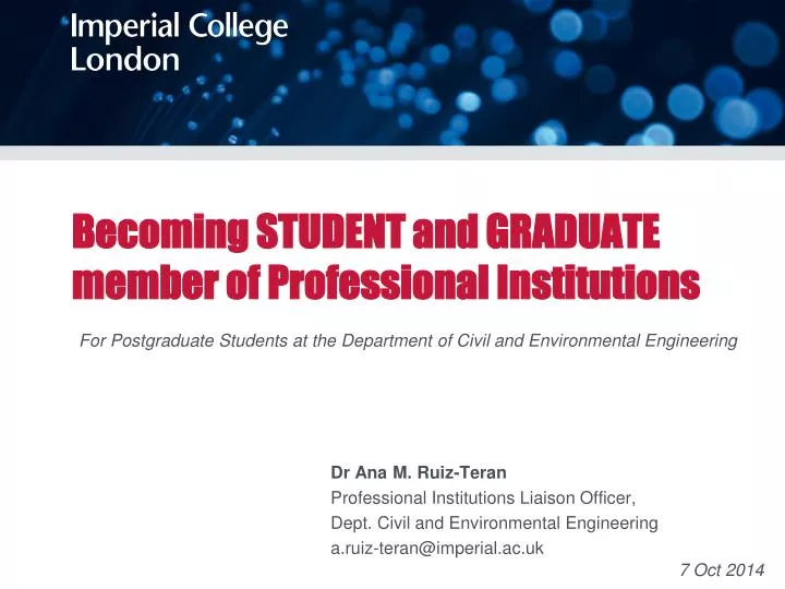 becoming student and graduate member of professional institutions