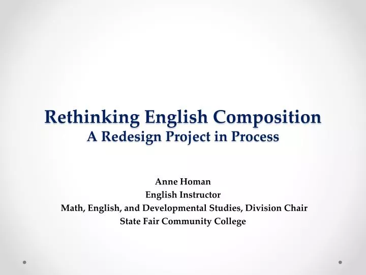 rethinking english composition a redesign project in process