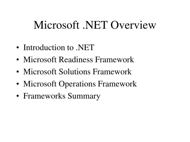 microsoft net overview
