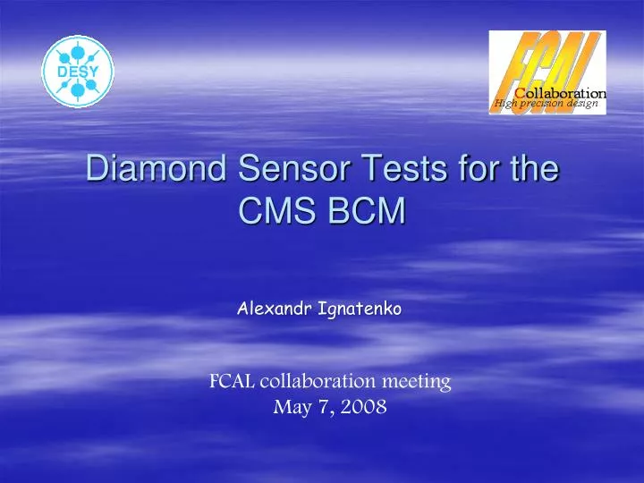 diamond sensor tests for the cms bcm