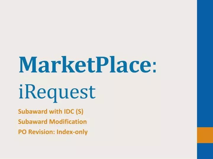 marketplace irequest
