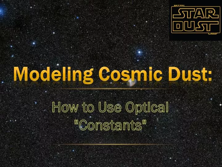 modeling cosmic dust