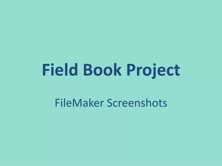 field book project