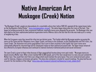 Native American Art Muskogee (Creek) Nation