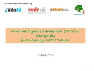 menstrual hygiene management mhm in emergencies for emergency wash trainers