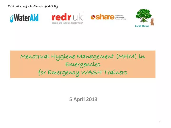 menstrual hygiene management mhm in emergencies for emergency wash trainers