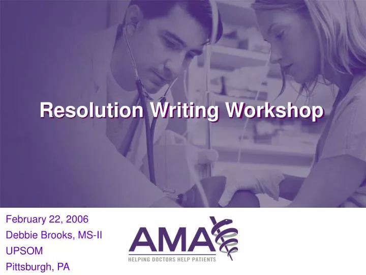 resolution writing workshop