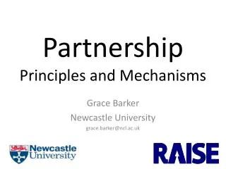 Partnership Principles and Mechanisms