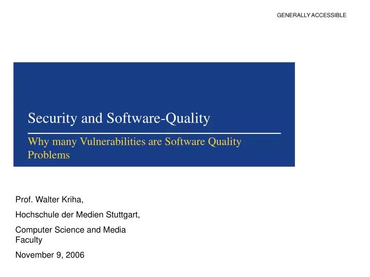 security and software quality