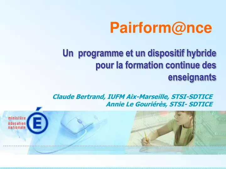 un programme et un dispositif hybride pour la formation continue des enseignants