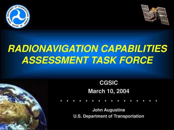 radionavigation capabilities assessment task force