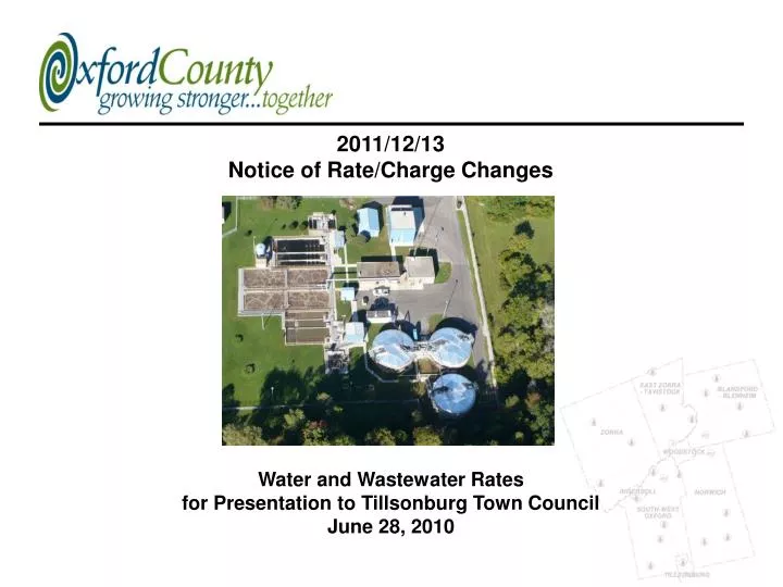 water and wastewater rates for presentation to tillsonburg town council june 28 2010