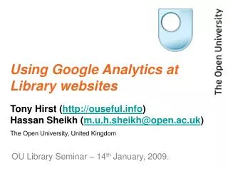 Using Google Analytics at Library websites